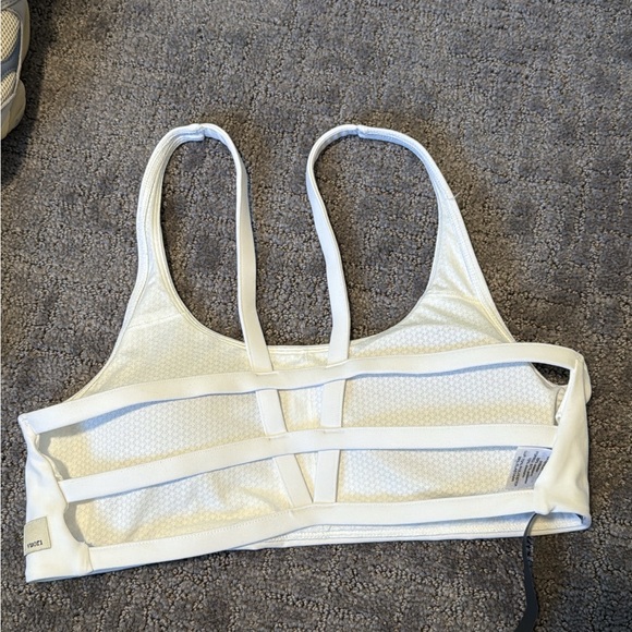 Vuori Strappy White Sports Bra - Picture 2 of 5
